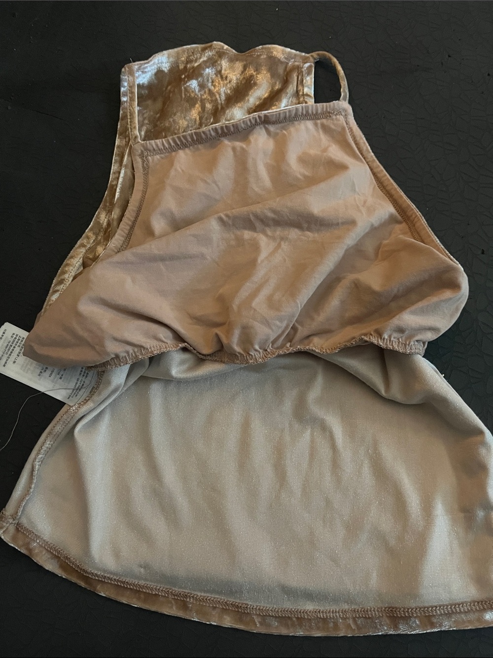 Hollister Crushed Velvet High Neck Camisole in Taupe Shimmer - Picture 2 of 3